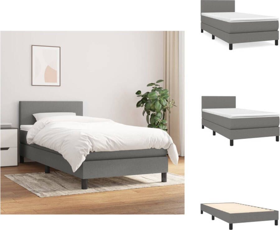 VidaXL Boxspringbed 193 x 90 x 78 88 cm Duurzaam en Comfortabel Pocketvering Matras Middelharde Ondersteuning Huidvriendelijk Topmatras Inclusief Montagehandleiding Bed - Foto 1