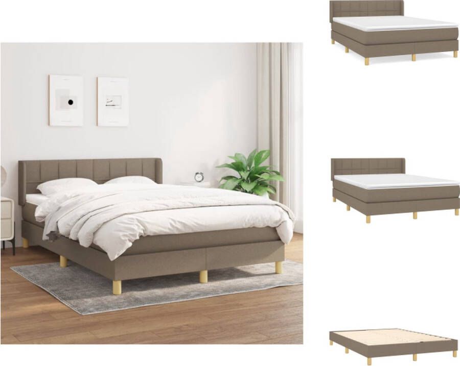 VidaXL Boxspringbed Bed 193 x 147 x 78 88 cm Duurzaam materiaal praktisch hoofdbord comfortabele ondersteuning pocketvering matras middelharde ondersteuning huidvriendelijk topmatras Bed