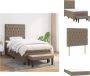 VidaXL Boxspringbed Bed 203 x 100 x 118 128 cm Matras 100 x 200 x 20 cm Pocketvering Topmatras 100 x 200 x 5 cm Bank 70 x 30 x 30 cm Taupe Bed - Thumbnail 1