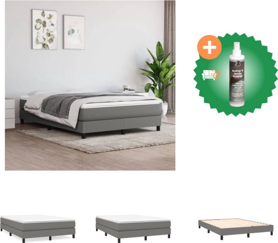 VidaXL Boxspringbed Bedframe 203x140x25cm Bedmatras 140x200x20cm Bed topmatras 140x200x5cm Bed Inclusief Reiniger