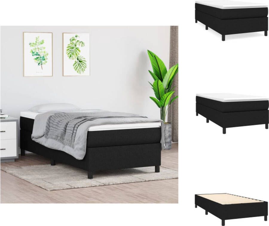 VidaXL Boxspringbed Pocketvering matras Middelhard Huidvriendelijk topmatras Multiplex lattenbodem 203x90x35 cm Bed - Foto 2