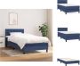 VidaXL Boxspringbed Blauw 193 x 90 x 78 88 cm Duurzaam Verstelbaar hoofdbord Pocketvering matras Middelharde ondersteuning Huidvriendelijk topmatras 1x bedframe 1x hoofdeind 1x matras 1x topmatras Bed - Thumbnail 1