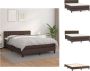 VidaXL Boxspringbed Bruin Kunstleren Bed 203x144x78 88 cm Pocketvering Matras Huidvriendelijk Topmatras Bed - Thumbnail 1