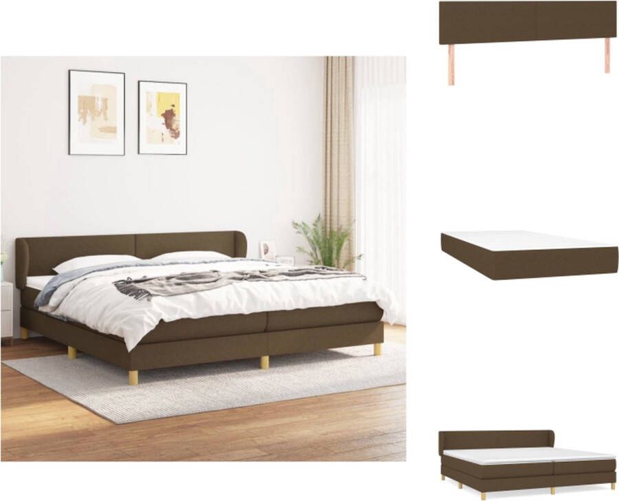 VidaXL Boxspringbed Classic Massief Larikshout 203x203x78 88 cm Donkerbruin Bed