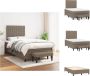 VidaXL Boxspringbed Comfort 120x200 cm Taupe Duurzaam In hoogte verstelbaar hoofdbord Pocketvering matras Middelharde ondersteuning Huidvriendelijk topmatras Multifunctioneel bankje Bed - Thumbnail 1