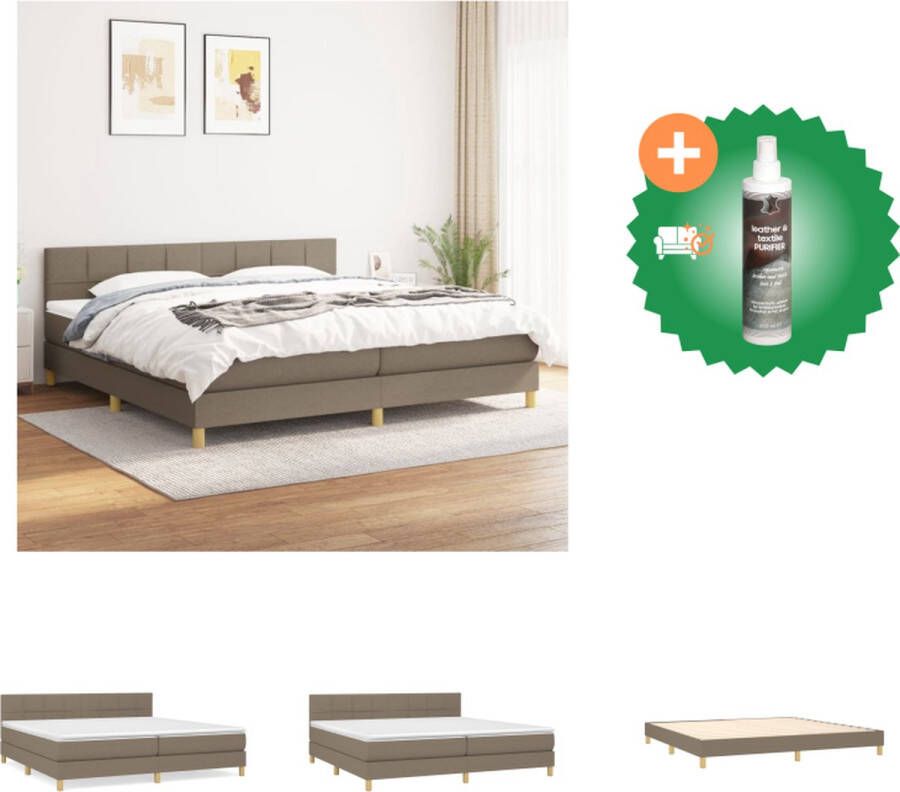 VidaXL Boxspringbed Comfort 203 x 200 x 78 88 cm Duurzaam Verstelbaar hoofdbord Pocketvering matras Middelharde ondersteuning Huidvriendelijk topmatras Inclusief montagehandleiding Bed Inclusief Reiniger