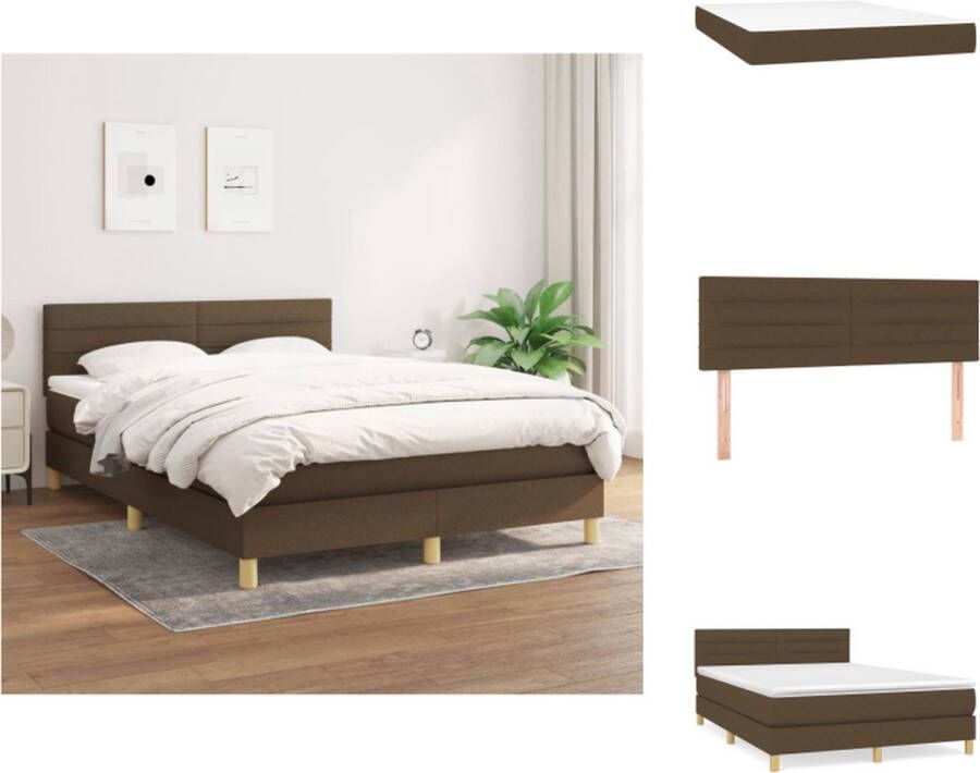 VidaXL Boxspringbed Comfort Bed 193 x 144 x 78 88 cm Donkerbruin Inclusief matras en topmatras Bed