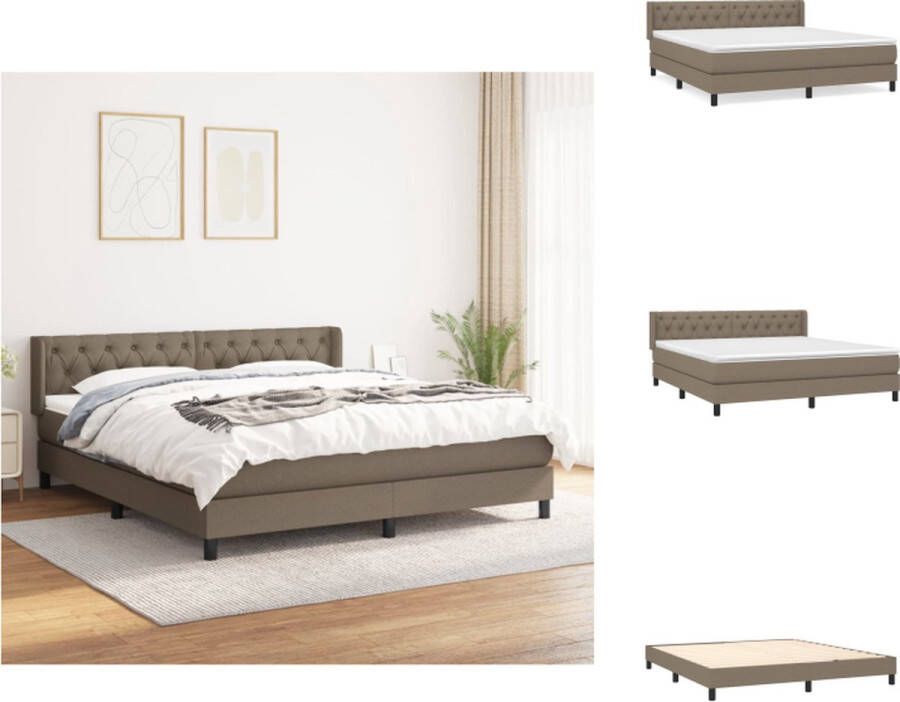 VidaXL Boxspring Boxsprings Bed Slaapmeubel Boxspring met matras stof taupe 160x200 cm