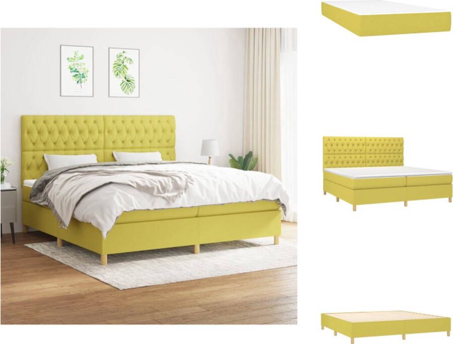 VidaXL Boxspringbed Comfort Bed 203 x 200 x 118 128 cm Groen Bed