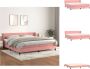 VidaXL Boxspringbed Comfort Bed 203 x 203 x 78 88 cm Fluweel roze Pocketvering matras Middelharde ondersteuning Huidvriendelijk topmatras Inclusief montagehandleiding Bed - Thumbnail 1