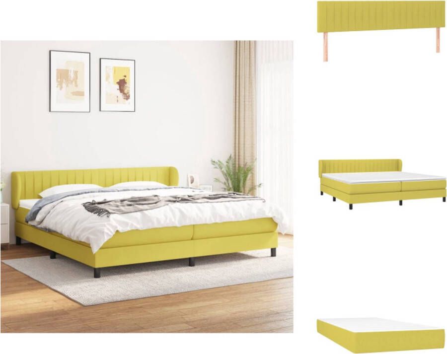 VidaXL Boxspringbed Comfort Bed 203 x 203 x 78 88 cm Groen Bed