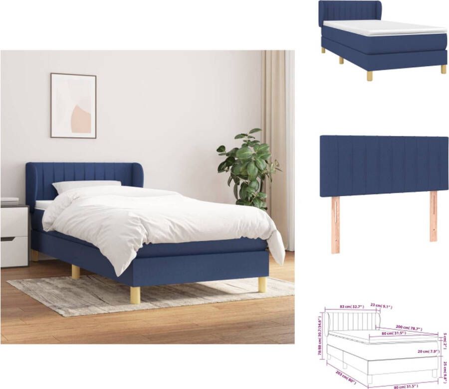 VidaXL Boxspringbed Comfort Bed 80 x 200 cm Pocketvering matras Bed