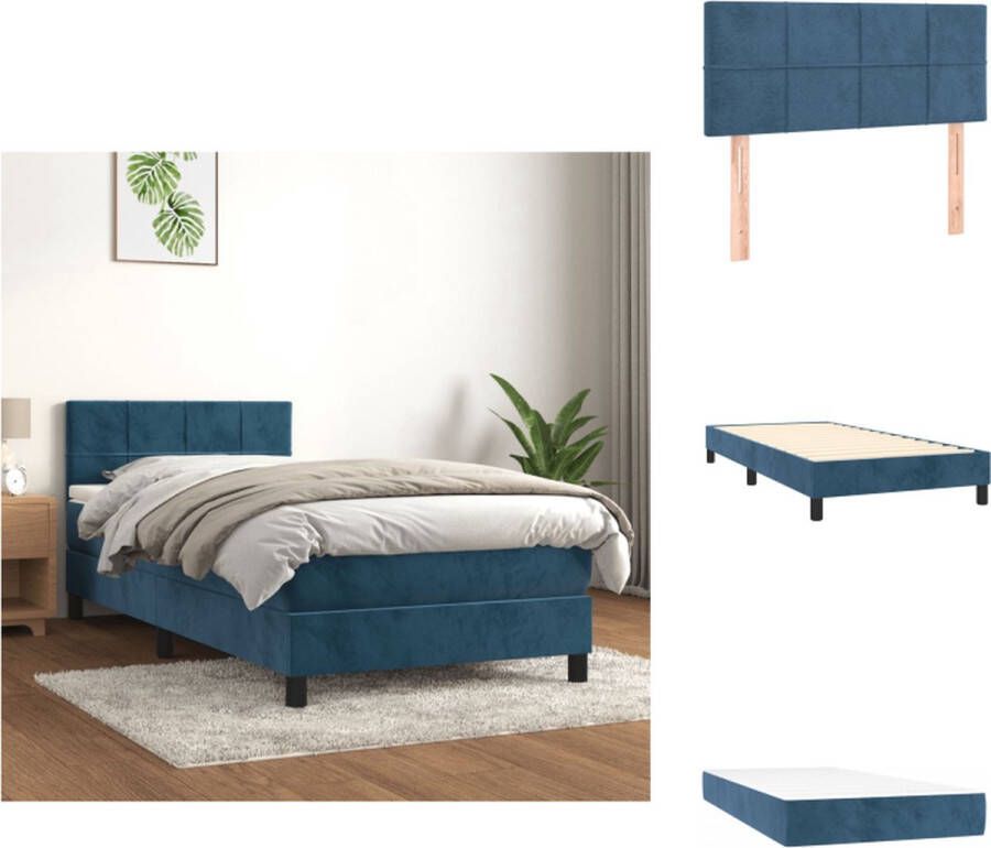 vidaXL Boxspringbed Comfort bed matras en topmatras 203 x 80 x 78 88 cm fluweel pocketvering Bed