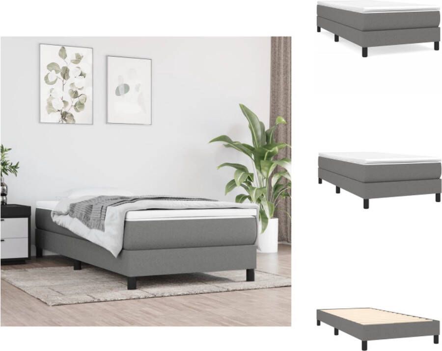 VidaXL Boxspringbed Comfort Bedframe 193x90x25 cm Bedmatras 90x190x20 cm Huidvriendelijke topmatras 90x190x5 cm Duurzaam materiaal Bed - Foto 2