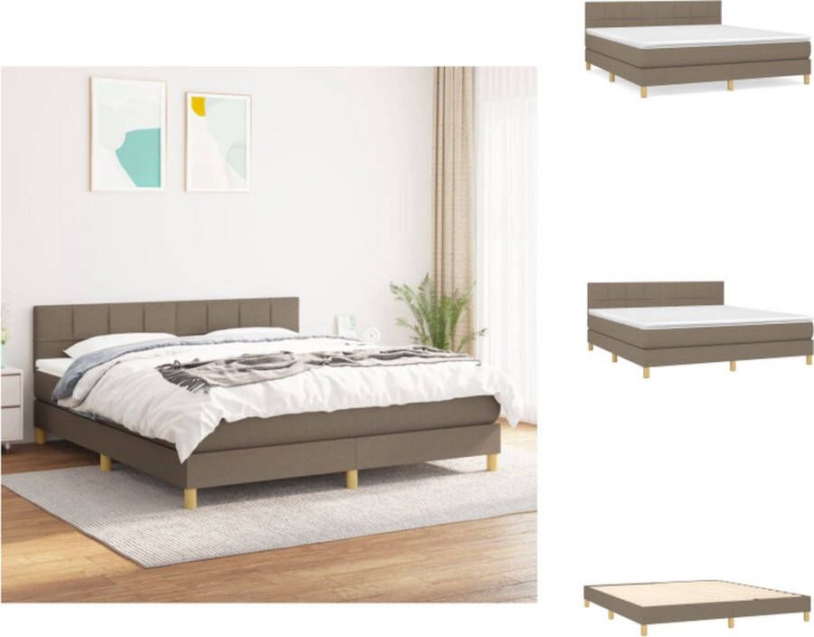 VidaXL Boxspringbed Comfort Plus Bed 160 x 200 cm Taupe Bed