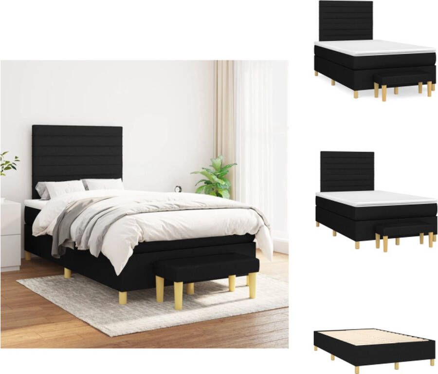 VidaXL Boxspringbed Comfort Plus Bed 203x120x118 128 cm Zwart Bed - Foto 1