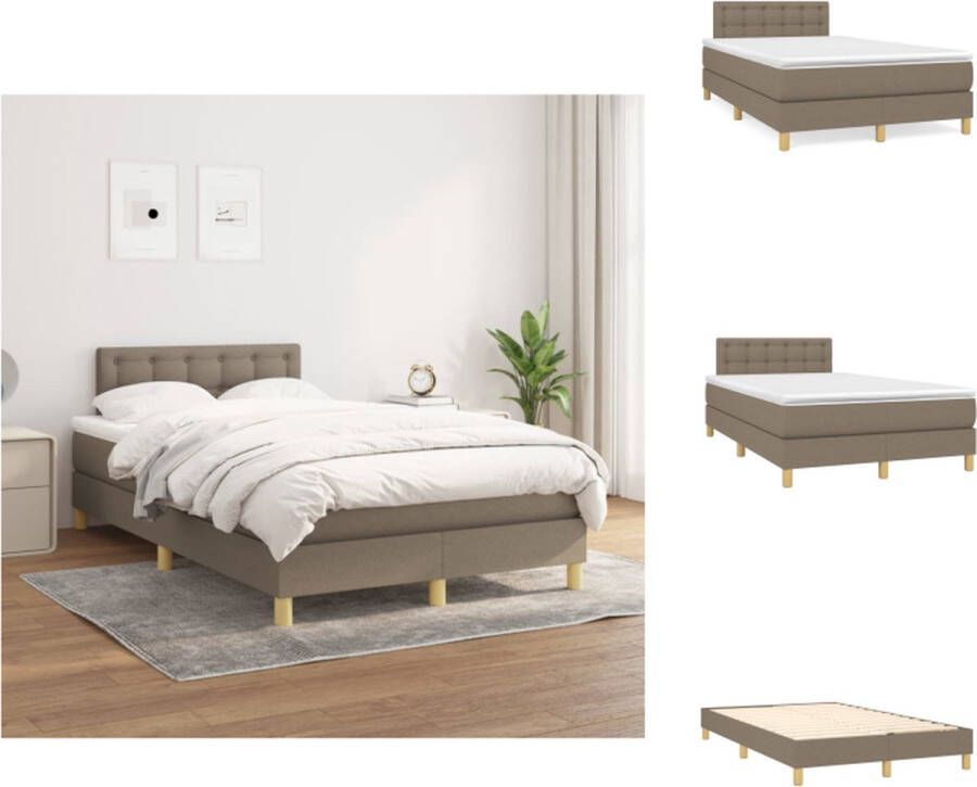 VidaXL Boxspringbed Comfort Plus Bed 203x120x78 88 cm Taupe Bed