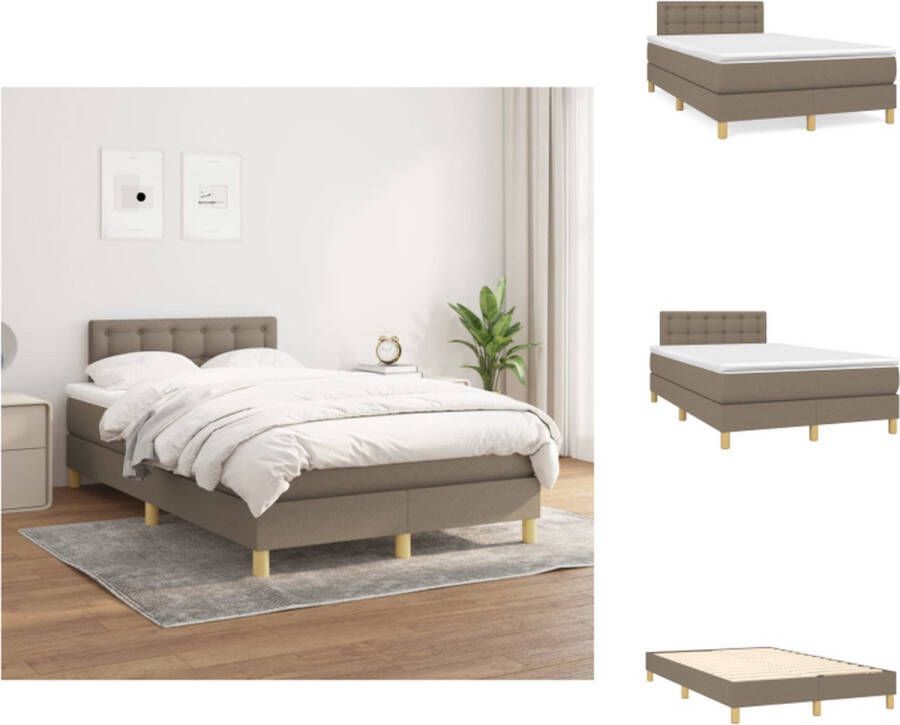vidaXL Boxspringbed Comfort Plus Bed 203x120x78 88 cm Taupe Bed
