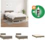 VidaXL Boxspringbed Comfort Bed 203x120x78 88 cm Taupe stof Verstelbaar hoofdbord Pocketvering matras Middelharde ondersteuning Huidvriendelijk topmatras Montagehandleiding Bed Inclusief Reiniger - Thumbnail 7