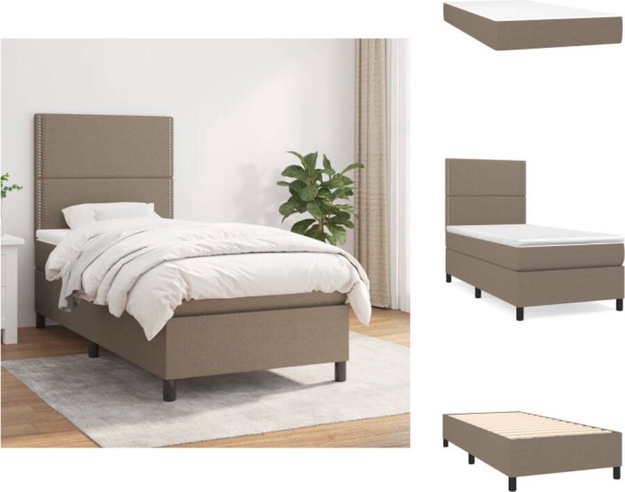 VidaXL Boxspringbed Comfort Sleep Matras 90x200x20cm Pocketvering Bed