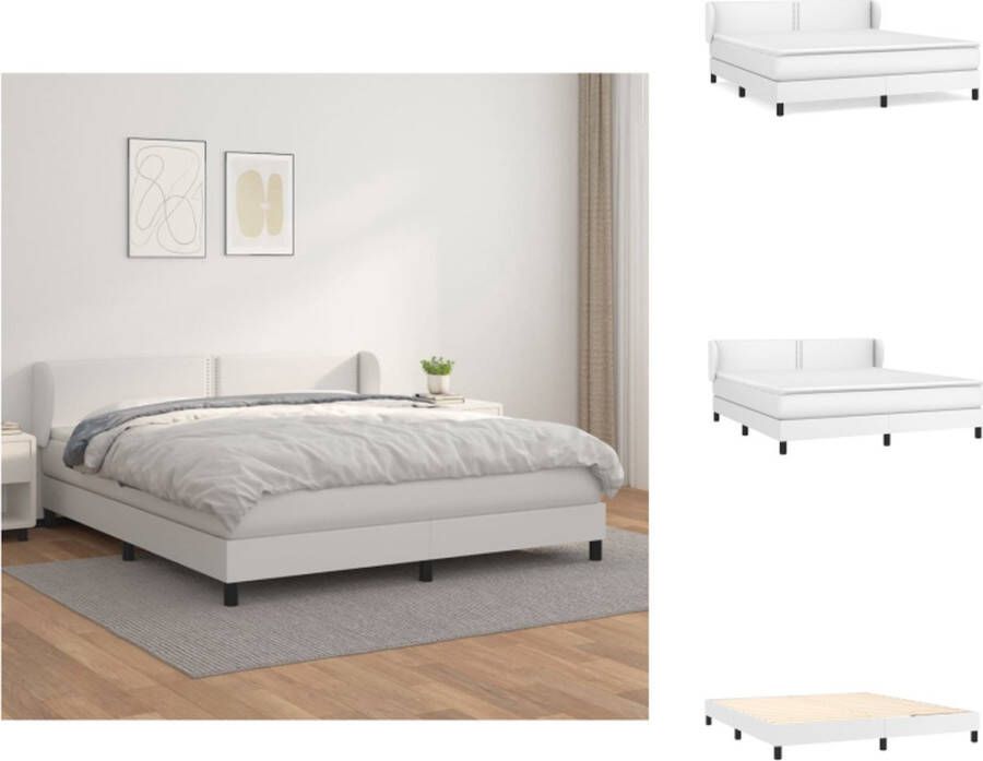 VidaXL Boxspringbed Comfortabele ondersteuning Duurzaam kunstleer Pocketvering matras Huidvriendelijk topmatras Bed