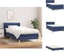 VidaXL Boxspringbed Comfortabele ondersteuning Middelharde ondersteuning Pocketvering matras Huidvriendelijk topmatras Blauw 203x93x78 88 cm Bed - Thumbnail 1