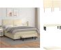 VidaXL Boxspringbed Crème Kunstleer 203 x 180 x 118 128 cm Verstelbaar hoofdbord Pocketvering matras Huidvriendelijk topmatras Multifunctioneel bankje Montagehandleiding inbegrepen Bed - Thumbnail 1