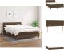 VidaXL Boxspringbed Donkerbruin 193 x 144 x 78 88 cm Pocketvering matras Middelharde ondersteuning Bed - Thumbnail 1