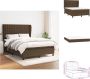 VidaXL Boxspringbed Donkerbruin 193 x 147 x 118 128 cm Pocketvering matras Middelharde ondersteuning Huidvriendelijk topmatras Bed - Thumbnail 2