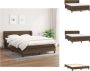 VidaXL Boxspringbed Donkerbruin 193 x 147 x 78 88 cm Pocketvering matras Middelharde ondersteuning Huidvriendelijk topmatras Bed - Thumbnail 1