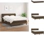 VidaXL Boxspringbed Donkerbruin 193 x 147 x 78 88 cm Pocketvering matras Middelharde ondersteuning Huidvriendelijk topmatras Bed - Thumbnail 2