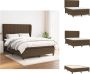 VidaXL Boxspringbed Donkerbruin 203 x 147 x 118 128 cm Pocketvering matras Middelharde ondersteuning Bed - Thumbnail 1