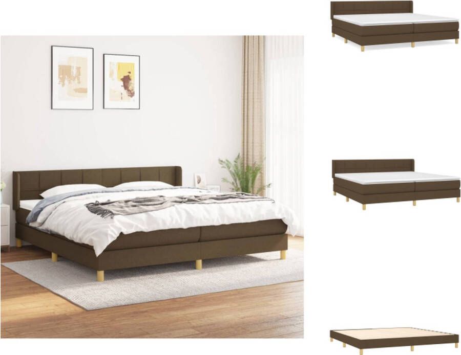 VidaXL boxspringbed donkerbruin 203 x 203 x 78 88 cm pocketvering matras middelharde ondersteuning huidvriendelijk topmatras Bed