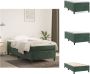 VidaXL Boxspringbed Donkergroen fluweel Pocketvering Middelharde ondersteuning Huidvriendelijk topmatras Multiplex lattenbodem Bed - Thumbnail 3