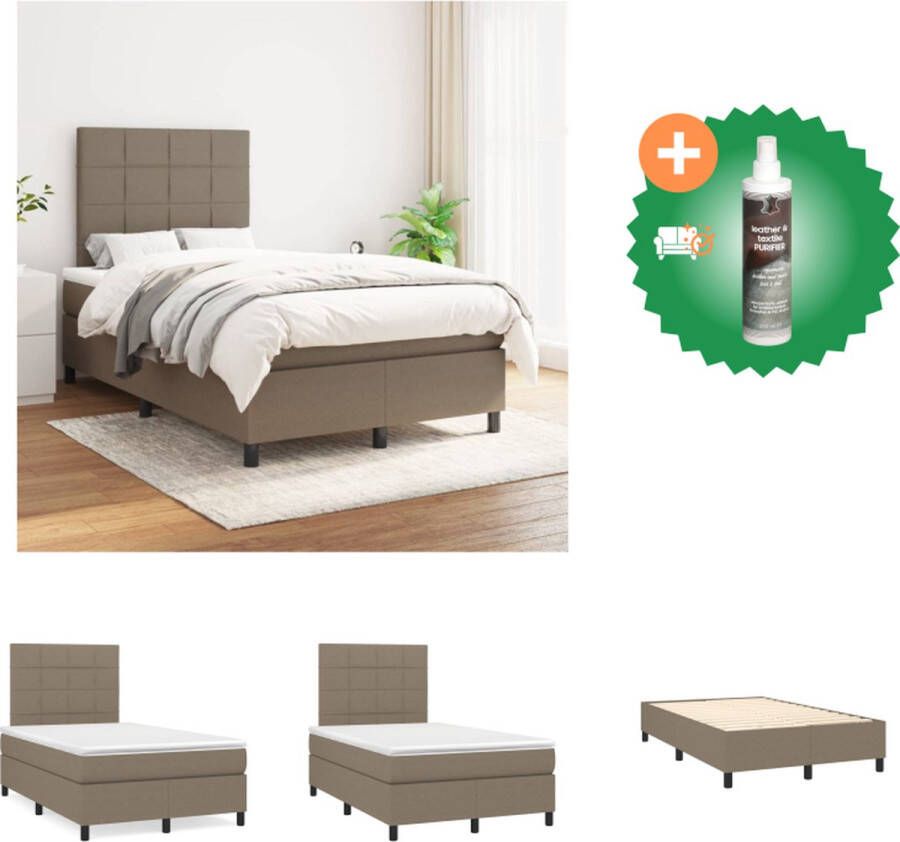 VidaXL Boxspringbed Duurzaam 120 x 200 Middelharde ondersteuning Bed Inclusief Reiniger