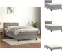 VidaXL Boxspringbed Fluweel Pocketvering matras Middelharde ondersteuning Huidvriendelijk topmatras Kleur- lichtgrijs Afmetingen- 203 x 100 x 78 88 cm Bed - Thumbnail 1