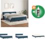 VidaXL Boxspringbed Fluweel Pocketvering Middelharde ondersteuning Huidvriendelijk Donkerblauw 203 x 180 x 78 88 cm 180 x 200 x 20 cm 180 x 200 x 5 cm Bed Inclusief Reiniger - Thumbnail 1