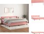 VidaXL Boxspringbed Fluweel Pocketvering Middelharde ondersteuning Roze 203 x 203 x 78 88 cm Inclusief hoofdbord matras en topmatras Bed - Thumbnail 1