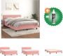 VidaXL Boxspringbed fluweel roze 203x144x78 88 cm met verstelbaar hoofdbord pocketvering matras en huidvriendelijk topmatras Bed Inclusief Reiniger - Thumbnail 1