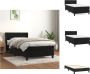 VidaXL Boxspringbed Fluwelen Pocketvering Matras Middelharde Ondersteuning Huidvriendelijk Zwart 203x103x78 88 cm Bed - Thumbnail 1