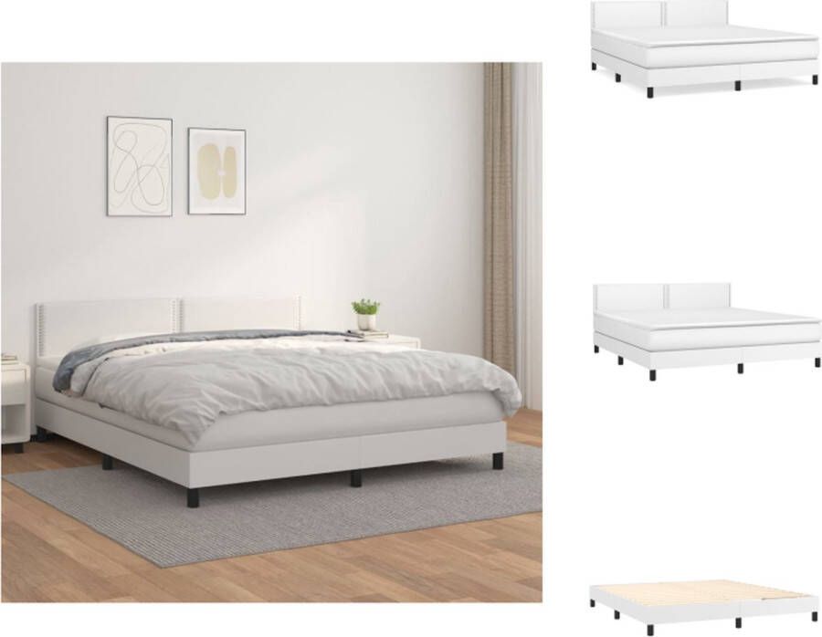 VidaXL Boxspringbed Kunstleer 203 x 160 x 78 88 cm Verstelbaar hoofdbord Pocketvering matras Middelharde ondersteuning Huidvriendelijk topmatras Bed