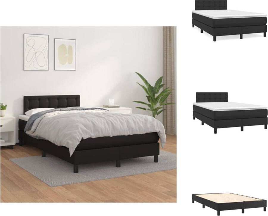 VidaXL Bedframe Kunstleer 203 x 120 x 118 128 cm Zwarte kleur Pocketvering matras 120 x 200 x 20 cm Huidvriendelijk topmatras 120 x 200 x 5 cm Eenvoudige montage Duurzaam materiaal Verstelbaar hoofdbord Bed - Foto 4