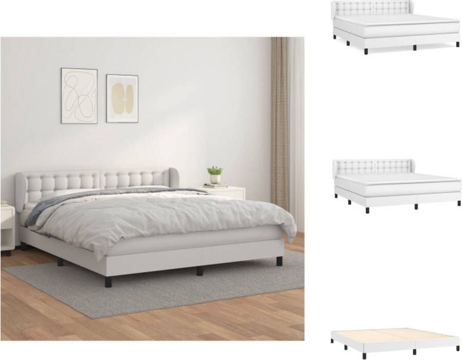 VidaXL Boxspringbed Kunstleer Pocketvering Middelharde ondersteuning 180x200cm Bed