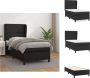 VidaXL Boxspringbed Kunstleer Pocketvering Middelharde ondersteuning Inclusief matras en topmatras Bed - Thumbnail 2