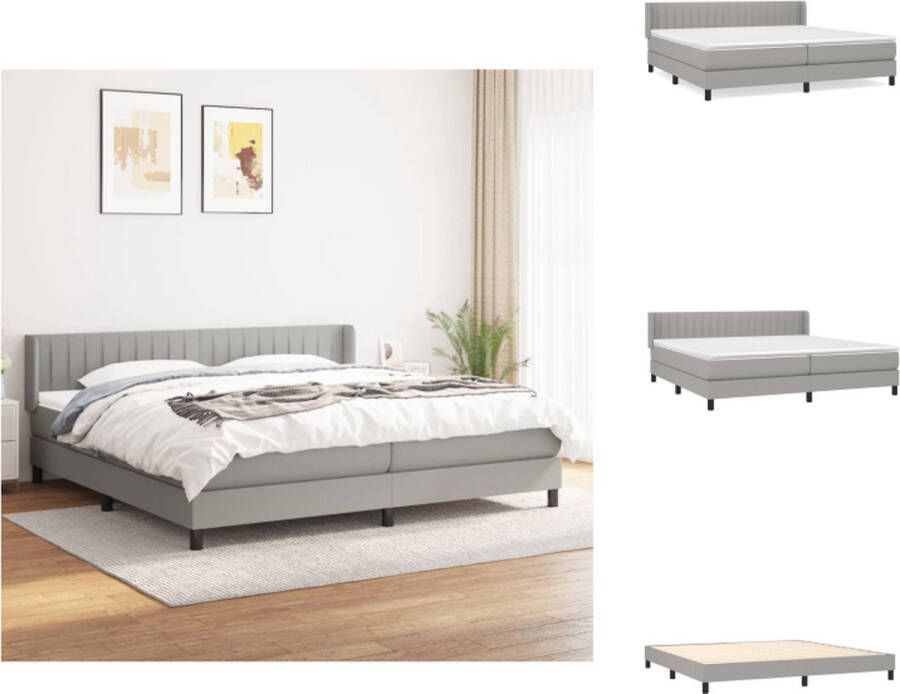 VidaXL boxspringbed lichtgrijs 203x203x78 88 cm pocketvering matras middelharde ondersteuning Bed