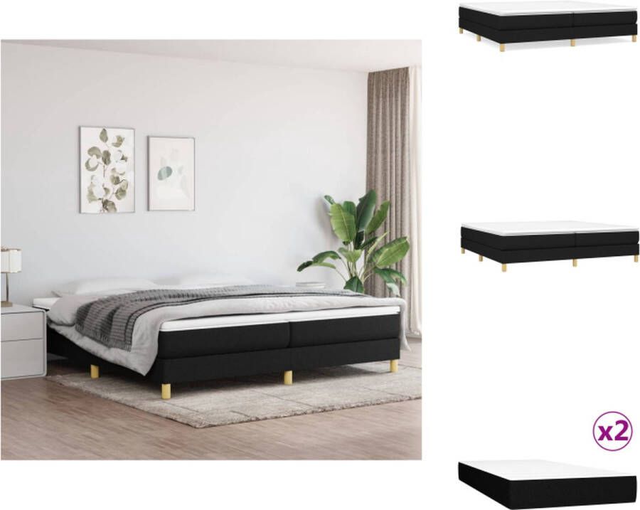 VidaXL Boxspringbed Luxe Bedframe 203 x 200 x 25 cm Kleur- zwart Bed
