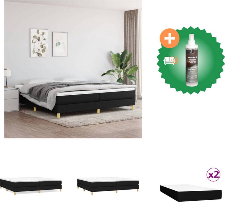 VidaXL Boxspringbed Luxe Bedframe 203 x 200 x 25 cm Kleur- zwart Bed Inclusief Reiniger