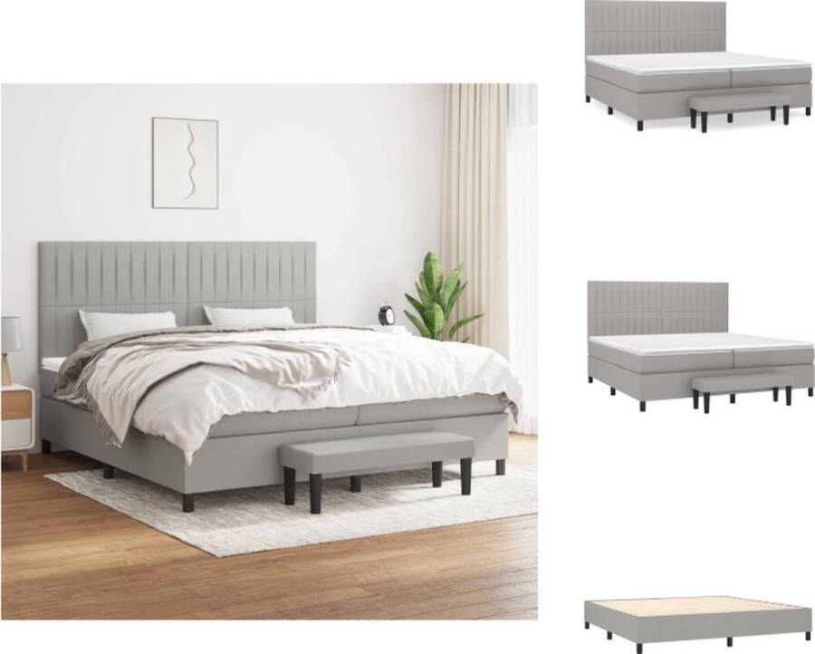 VidaXL Boxspringbed Luxe Pocketvering Matras Middelhard Huidvriendelijk Topmatras Multifunctioneel Bankje Bed - Foto 1