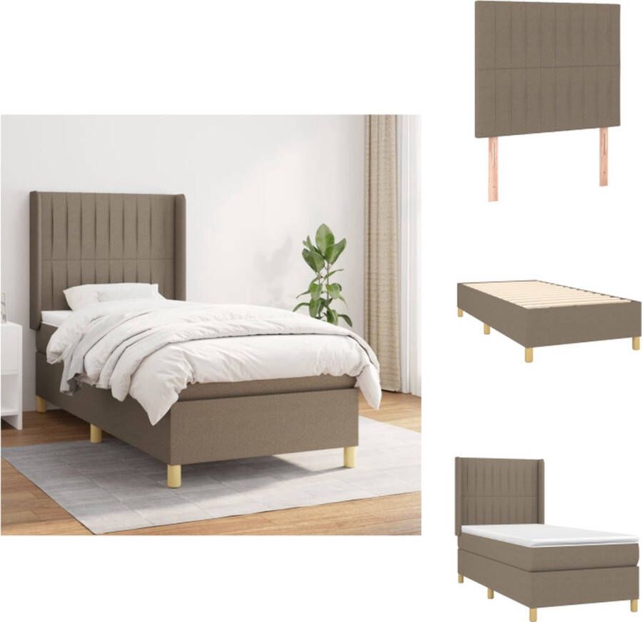 VidaXL Boxspringbed naam Bed 193 x 93 x 118 128 cm Taupe Duurzaam en comfortabel Bed