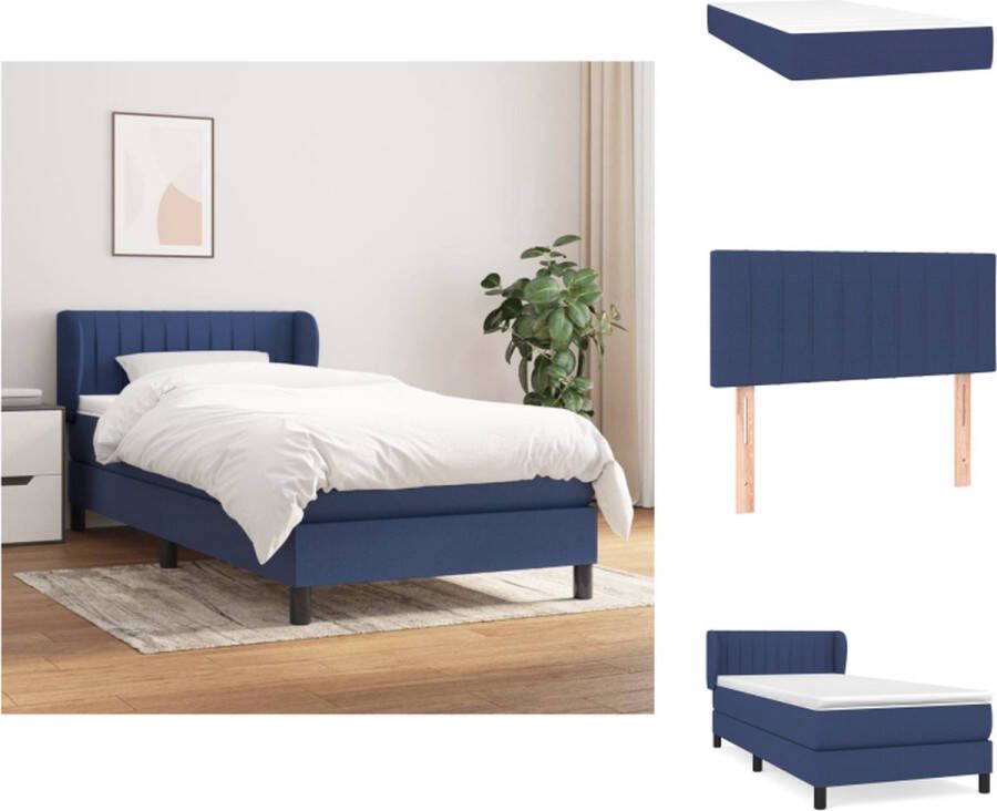 VidaXL Boxspringbed Comfort Bed 203 x 100 x 78 88 cm Taupe stof multiplex en bewerkt hout 100% polyester Pocketvering matras Middelharde ondersteuning Huidvriendelijk topmatras Inclusief montagehandleiding Bed - Foto 3